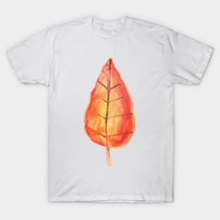 Orange Yellow Watercolor Leaf T-Shirt